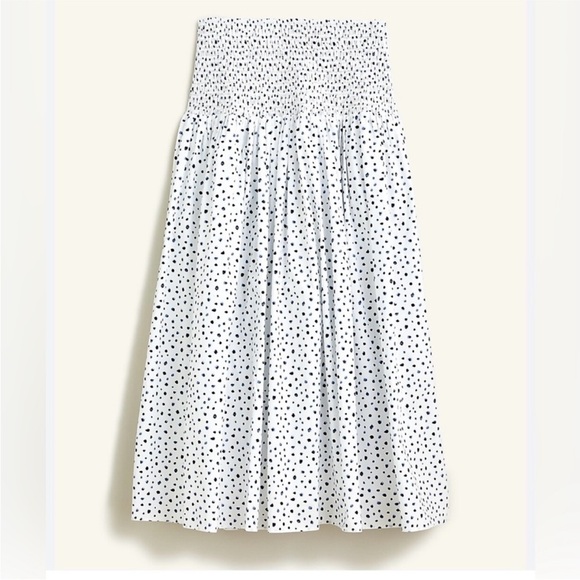 J. Crew White Smocked A-Line Midi Skirt - Picture 3 of 5